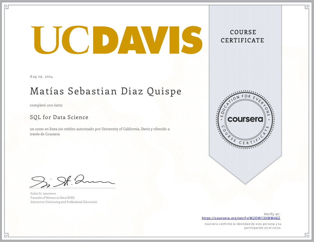 SQL for Data Science